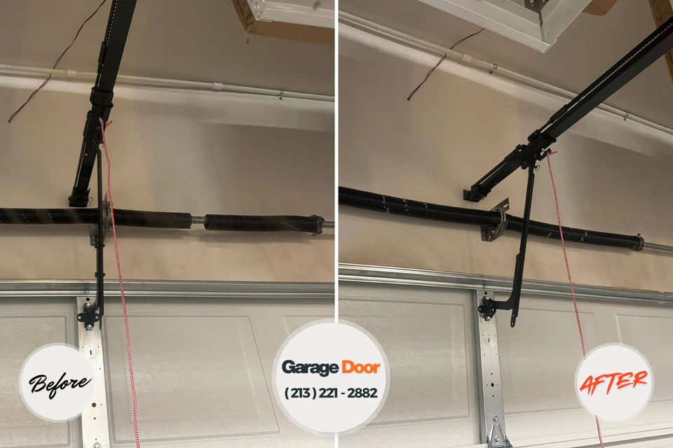 Before and after: garage door repair Notasulga, AL
